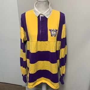 University of Washington Rugby Polo in Purple and Yellow with Contrast Collar